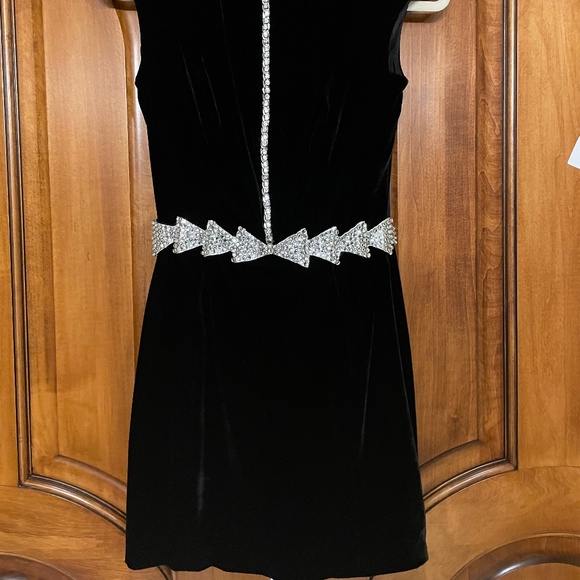 Brand New Sass and Bide Velvet Crystal Embellished Mini Dress - Picture 4 of 7